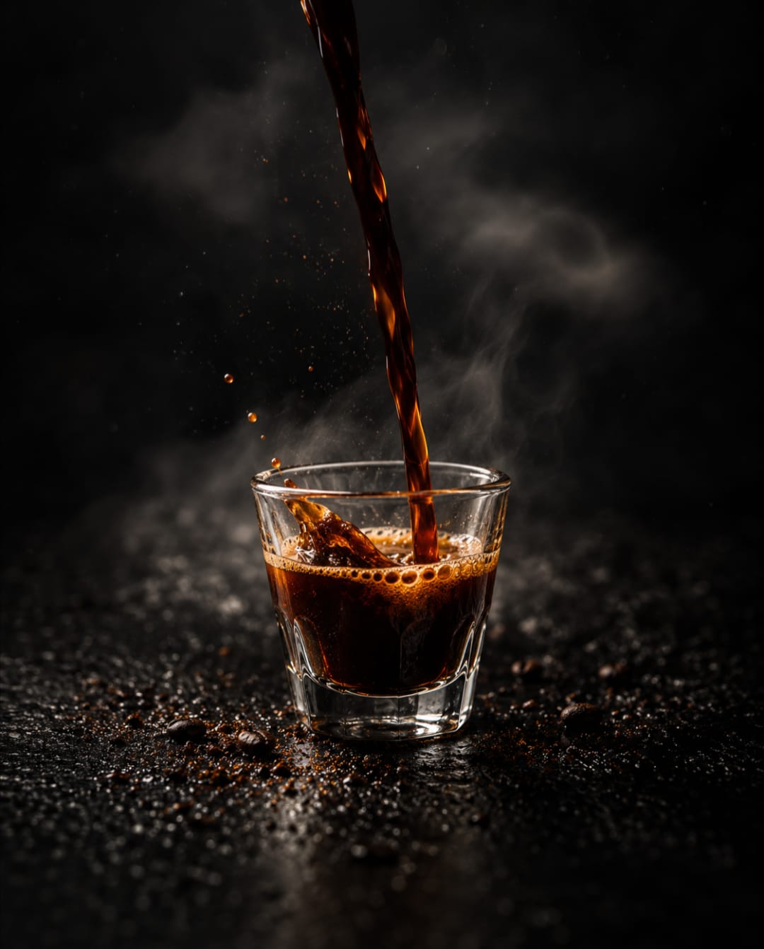 A rich espresso image that sets the darker premium mood for Dripply